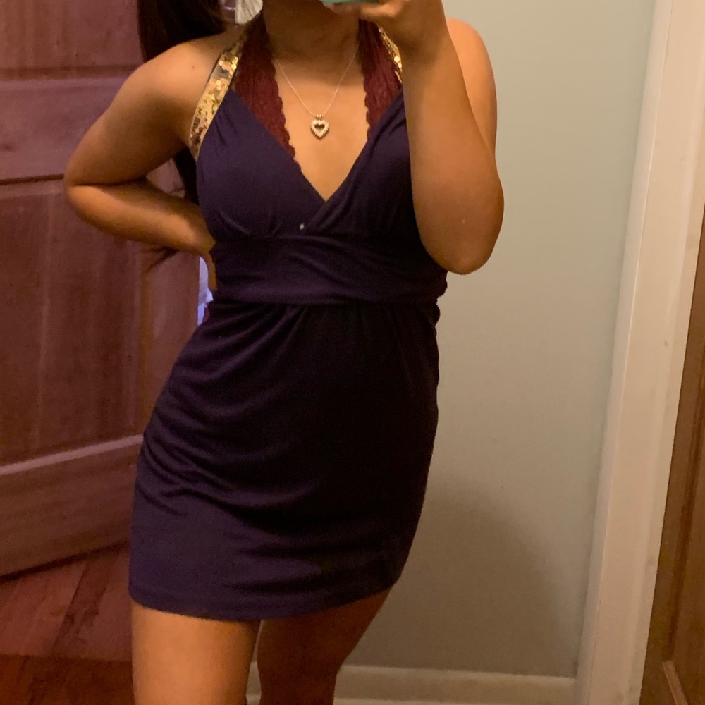 Purple Backless Prom Dress